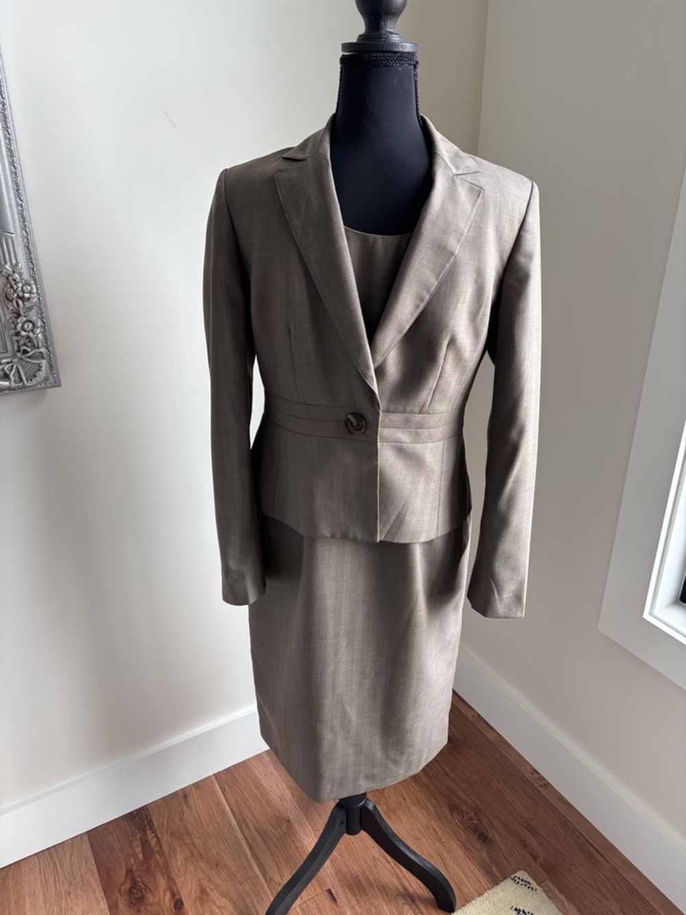 Kasper Brown-Taupe Tailored Blazer and Matching Skirt